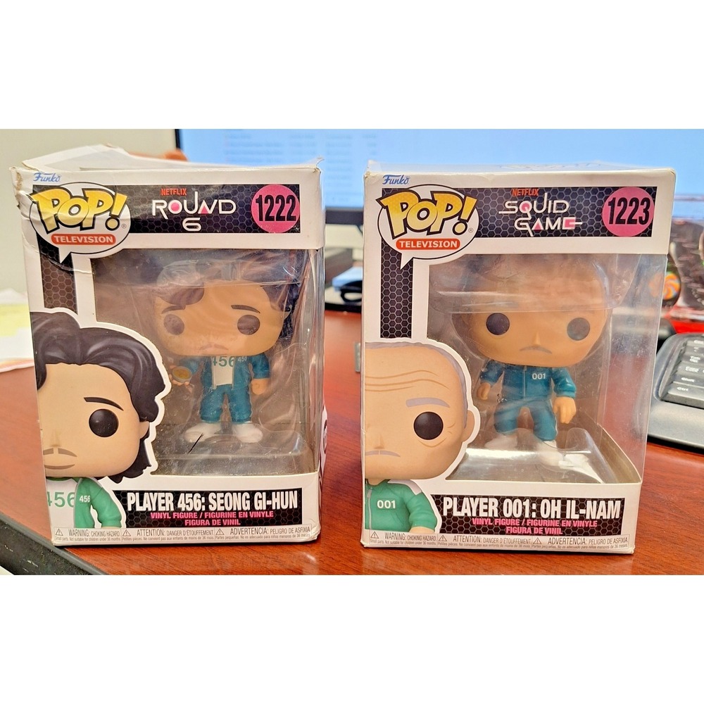 Funko Pop Squid Game‎ #1222 & #1223 Player 456 + Player 001 Lot (2022)